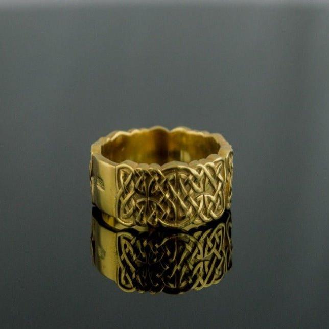 14K Gold Celtic Artistry Renaissance Ring | Handcrafted-Renaissance Wardrobe