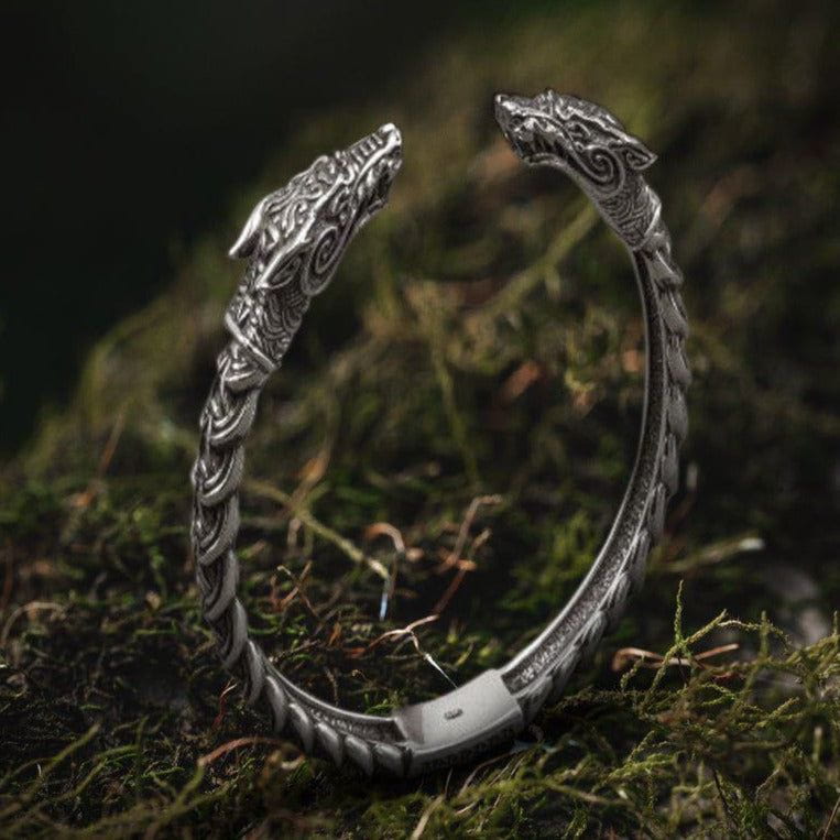 Adjustable Dragon Torc Bracelet | Handmade Renaissance Jewelry-Renaissance Wardrobe