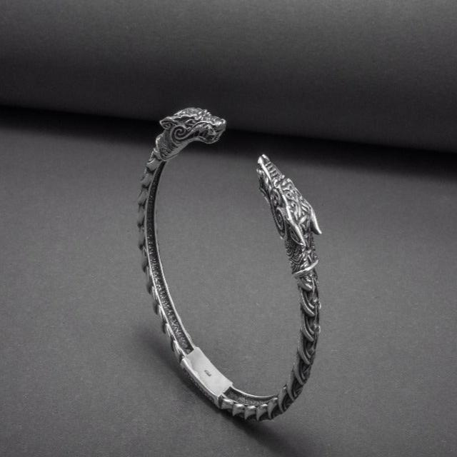 Adjustable Dragon Torc Bracelet | Handmade Renaissance Jewelry-Renaissance Wardrobe