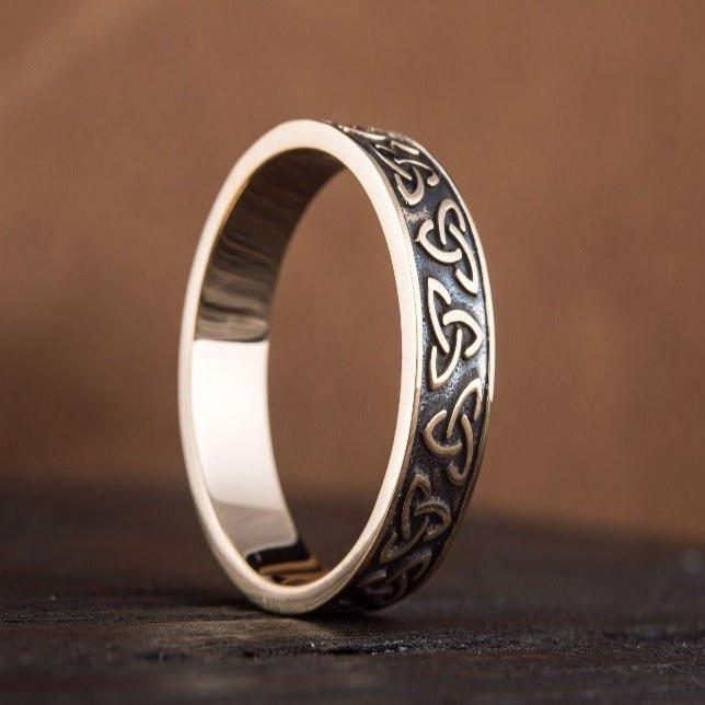 Bronze Triquetra Renaissance Ring | Handmade Symbolic Jewelry-Renaissance Wardrobe