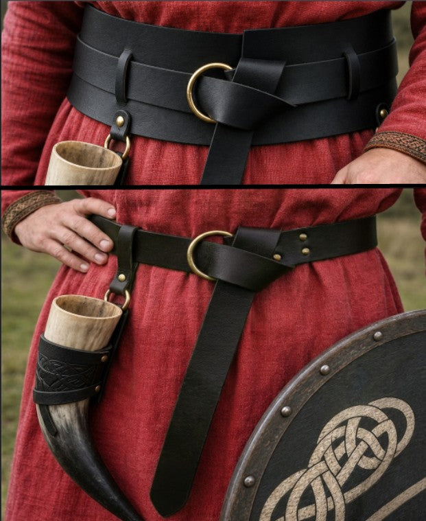 Brown Renaissance Weapons Belt | Detachable 2-in-1 Design