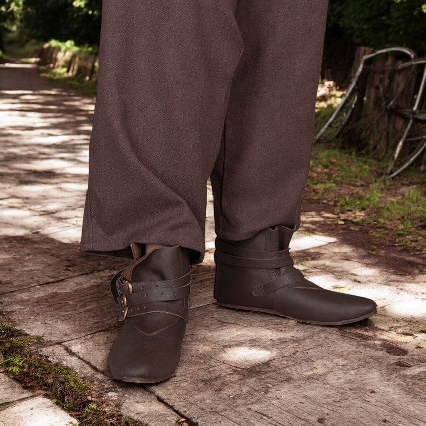 Brown Leather Viking Boots | Raimund Triple Buckle-3-Viking Warrior