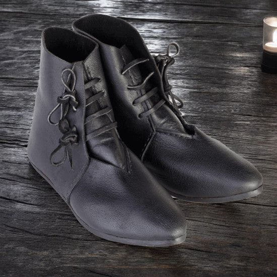 Black Leather Renaissance Boots | Heinrich Ankle Design