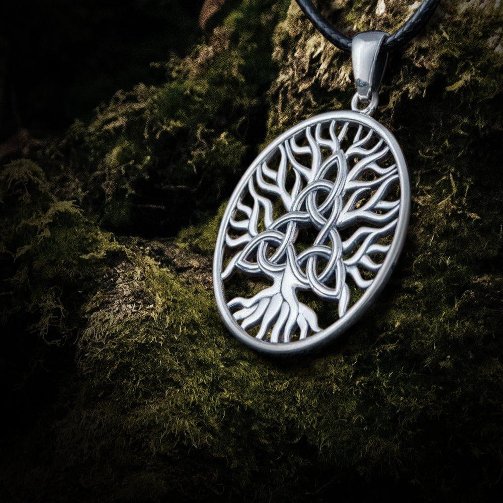 Renaissance-Inspired Tree of Life Pendant with Knotwork | Sterling Silver-Renaissance Wardrobe