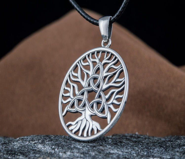 Renaissance-Inspired Tree of Life Pendant with Knotwork | Sterling Silver-Renaissance Wardrobe