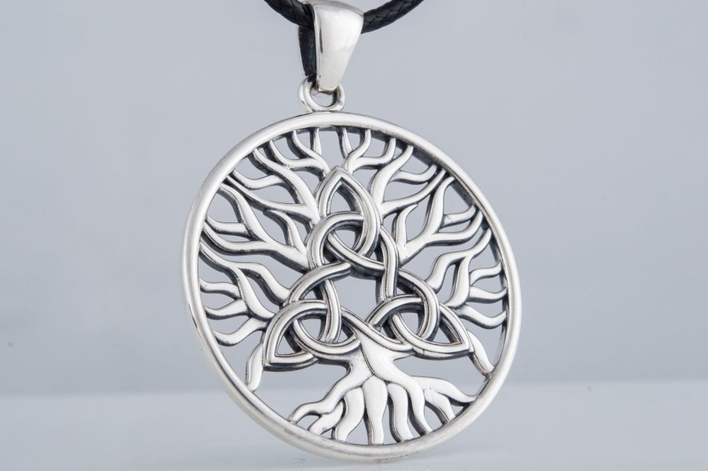 Renaissance-Inspired Tree of Life Pendant with Knotwork | Sterling Silver-Renaissance Wardrobe