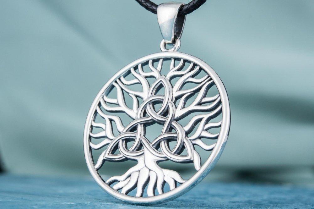 Renaissance-Inspired Tree of Life Pendant with Knotwork | Sterling Silver-Renaissance Wardrobe