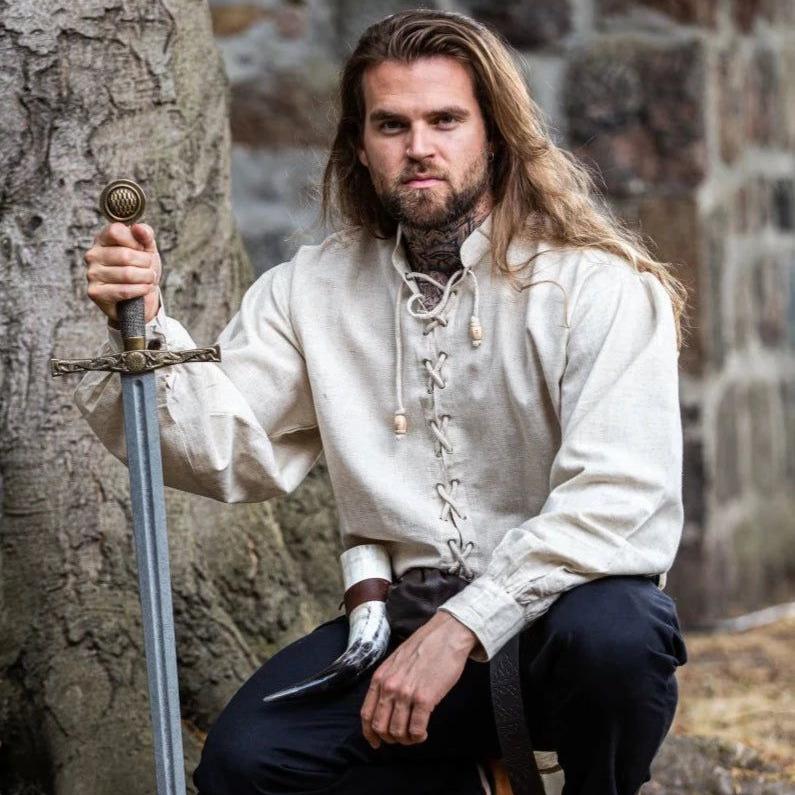 Renaissance Laced Front Shirt | Drawstring Accents-Renaissance Wardrobe