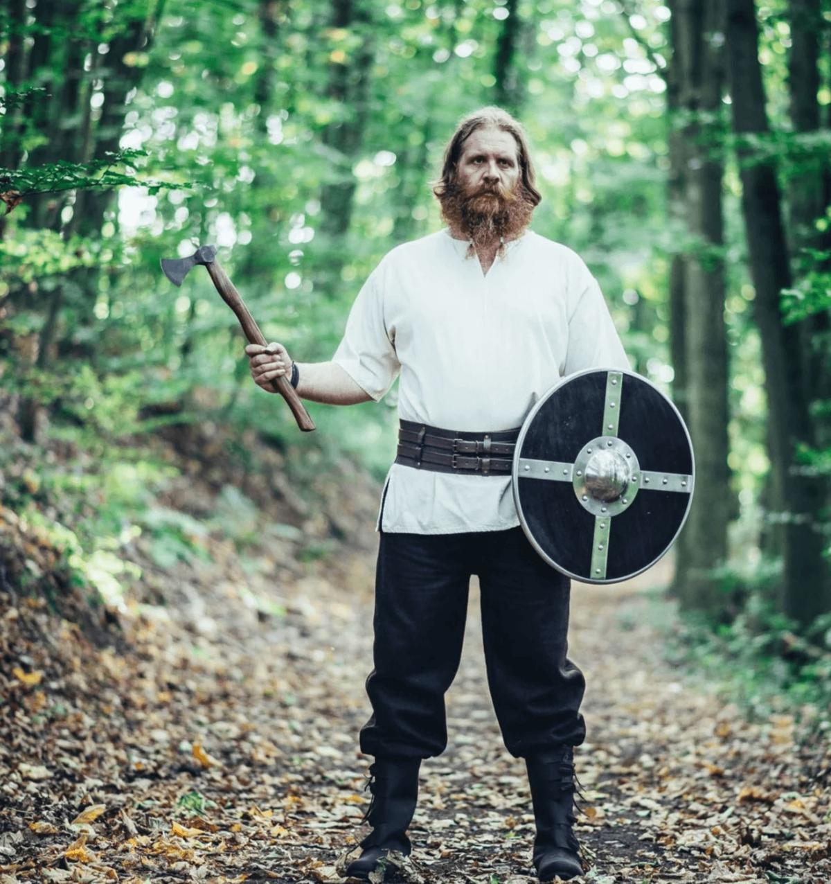 natural hip length viking tunic