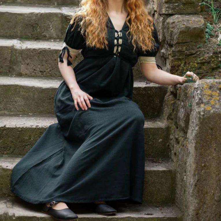 Renaissance Summer Dress | Laced Front and Sleeves-Renaissance Wardrobe