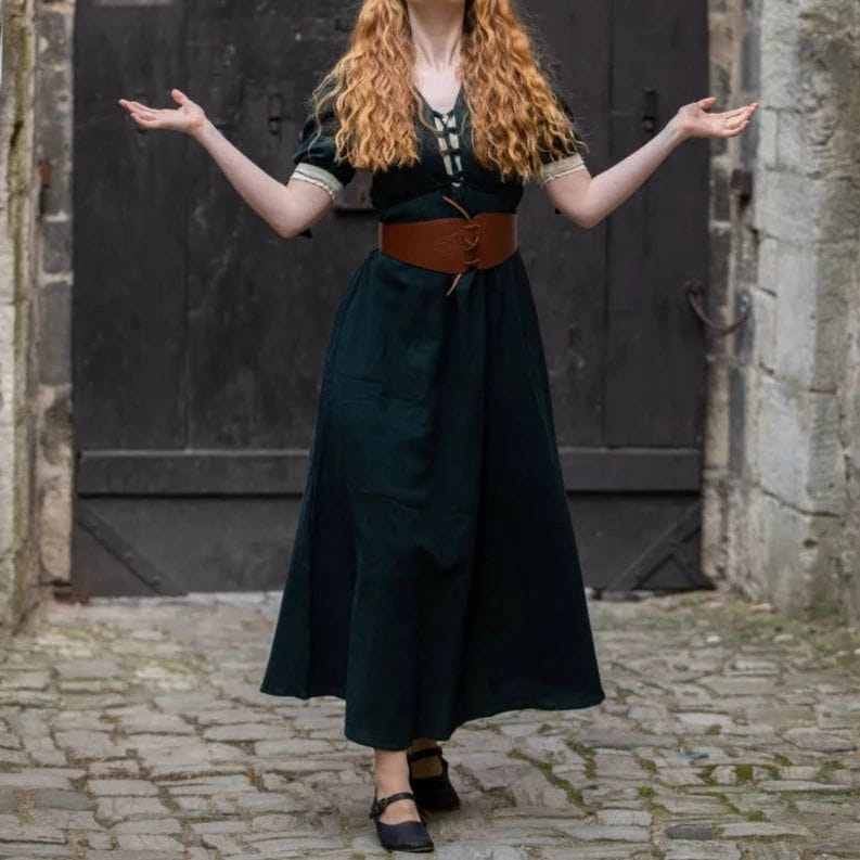 Renaissance Summer Dress | Laced Front and Sleeves-Renaissance Wardrobe