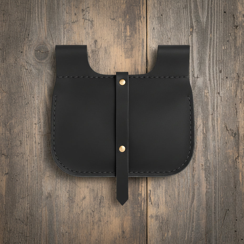 Artisan Leather Renaissance Belt Pouch | Brown with Buckle Closure