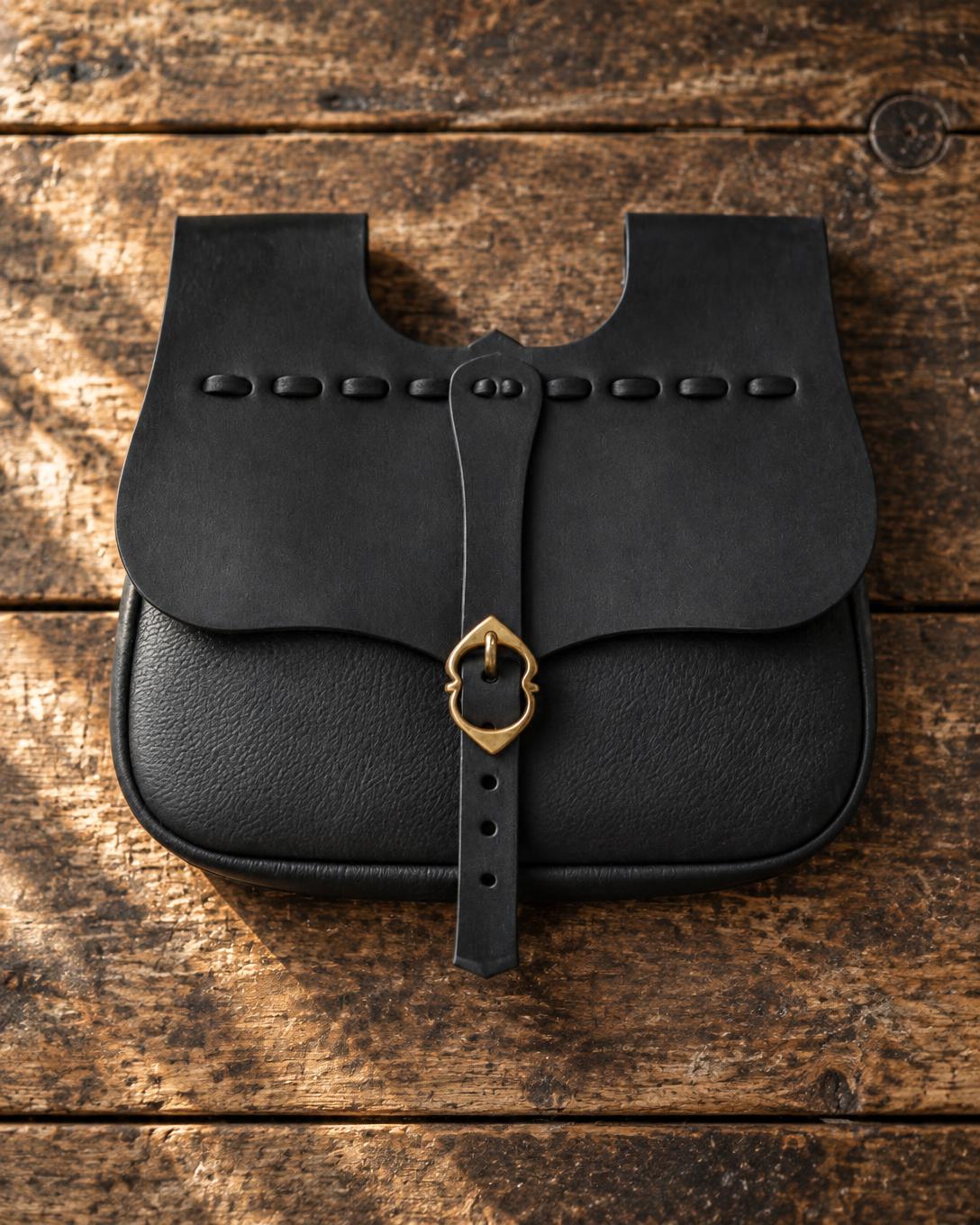 Black Renaissance Belt Bag | Handmade Leather