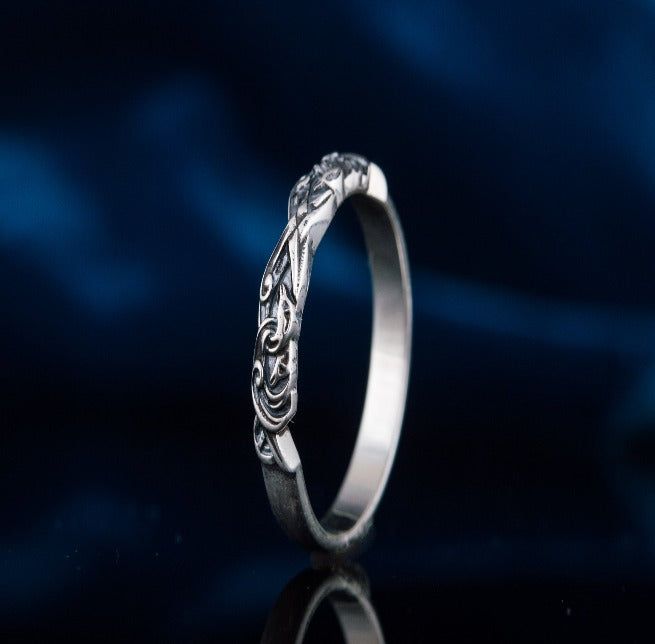 Sterling Silver Renaissance Raven Ring | Customizable Size-Renaissance Wardrobe