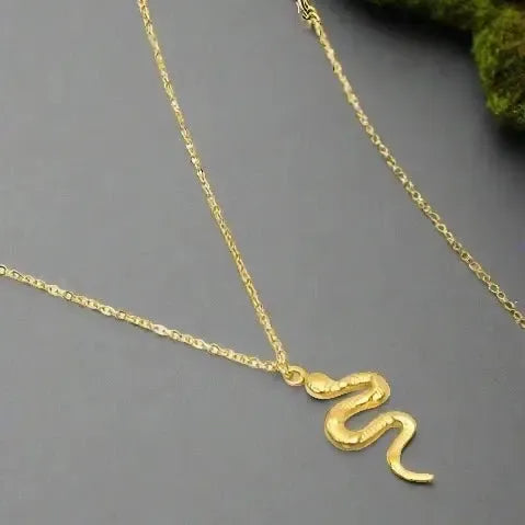 Viking Snake Necklace Witch Serpent Pendant on Single Chain-Renaissance Wardrobe