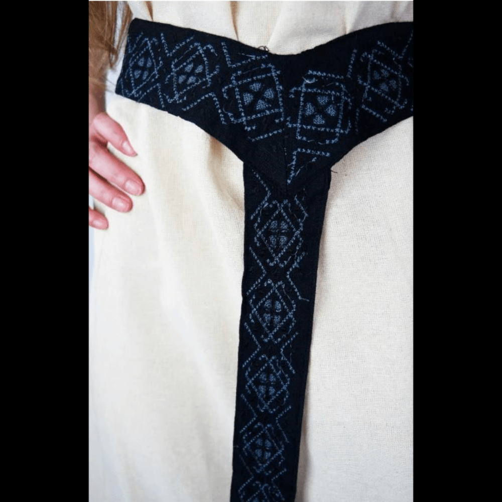 Long Blue Embroidered Viking Belt | Adjustable Length | 100% Cotton-2-Viking Warrior