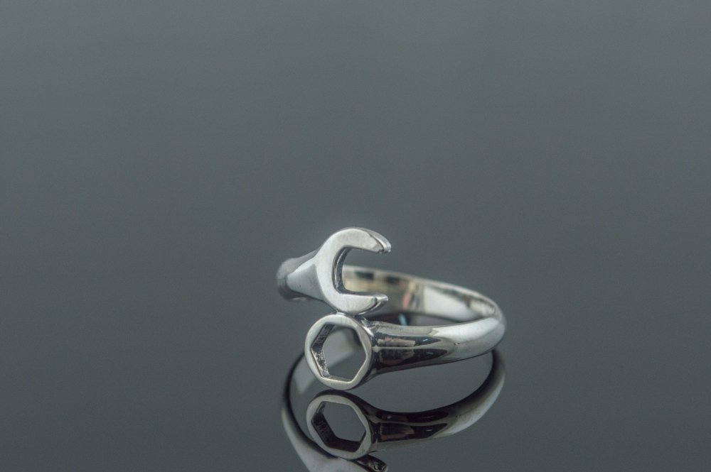 Wrench Ring Sterling Silver Unique Handmade Ring-Renaissance Wardrobe