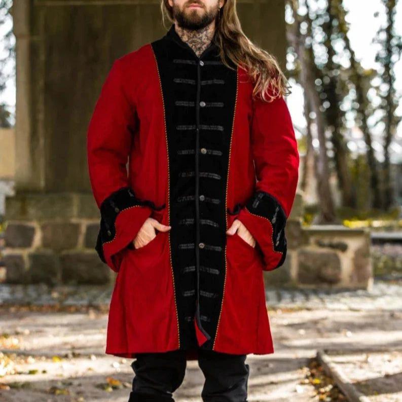 Black Velvet Renaissance Frock Coat | Elegant Metal Buttons