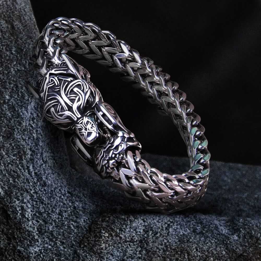 Fenrir Sun-Eater Wolf of Ragnarok Bracelet Viking Jewelry-Renaissance Wardrobe