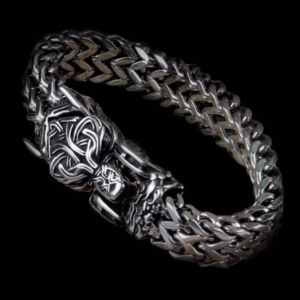 Fenrir Sun-Eater Wolf of Ragnarok Bracelet Viking Jewelry-Renaissance Wardrobe