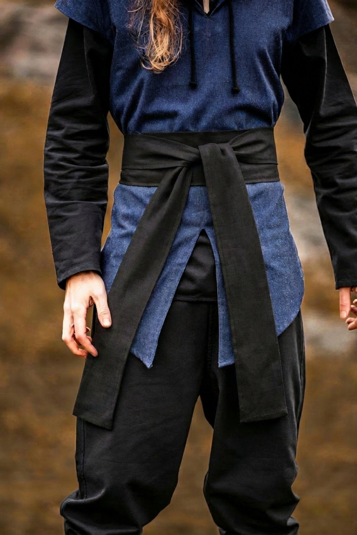 Black Linen Renaissance Belt | Unisex Medieval Style