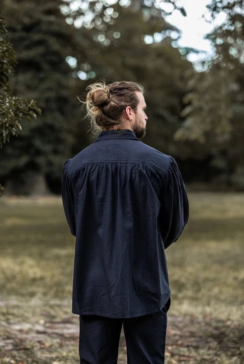 Loose Viking Shirt with Collar | V-Neck Design-9-Viking Warrior