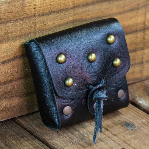 Leather Viking Dice Pouch | Brass Studs | Traditional Game Set-2-Viking Warrior