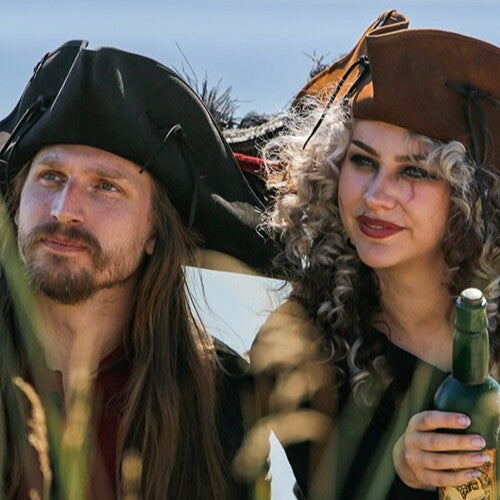 Simple Leather Renaissance Tricorn Hat