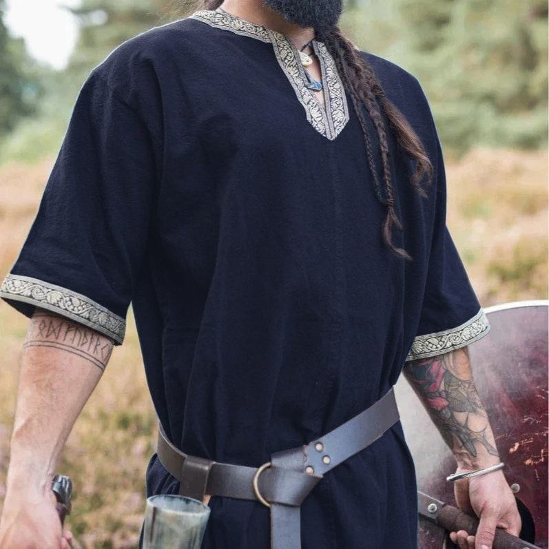 Dark Blue Short Sleeve Viking Tunic