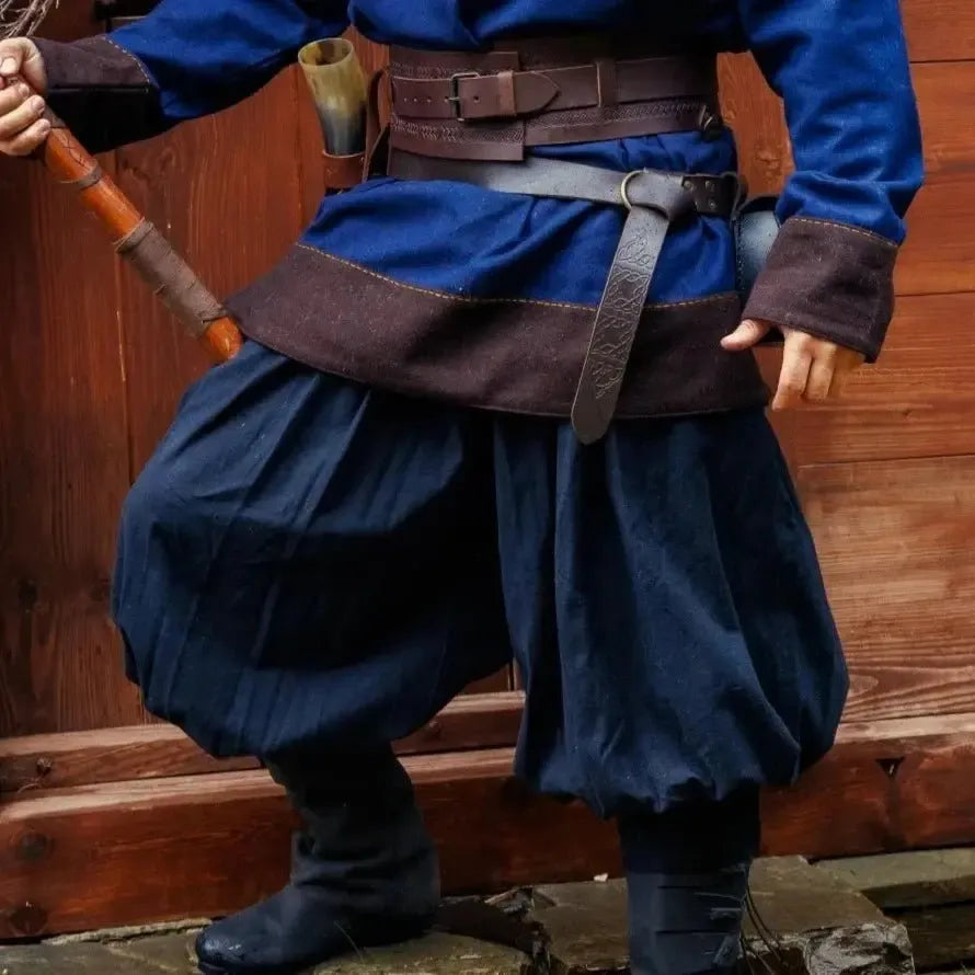 Black Cotton Viking Rus Pants | Drawstring Waist-2-Viking Warrior