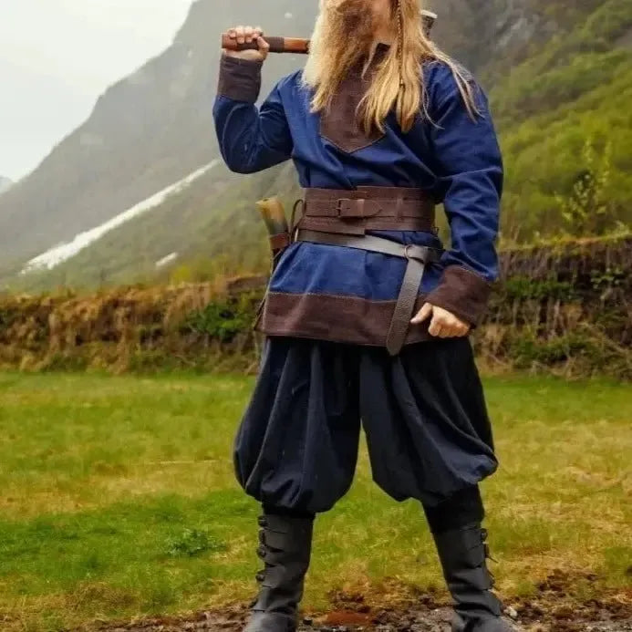 Black Cotton Viking Rus Pants | Drawstring Waist-4-Viking Warrior