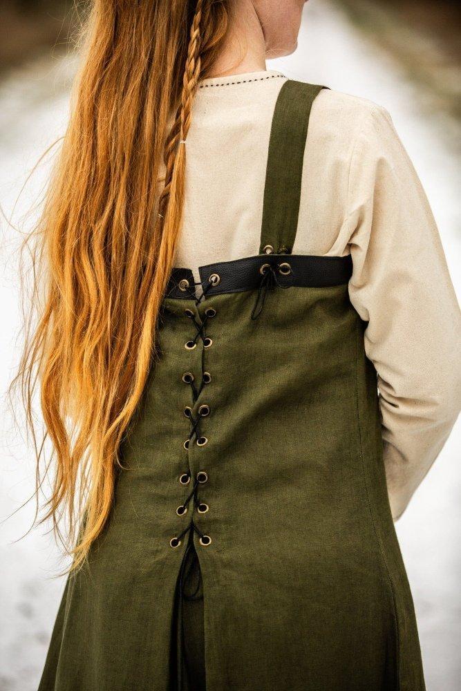 Viking Over Dress in Linen - Green-6-Viking Warrior