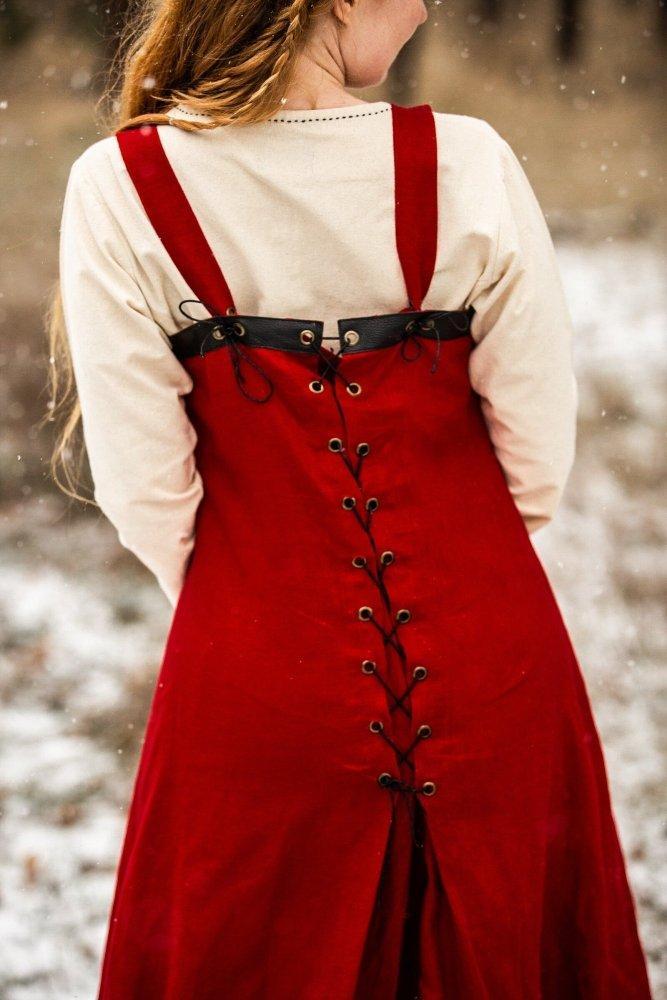 Viking Over Dress in Linen - Red-2-Viking Warrior