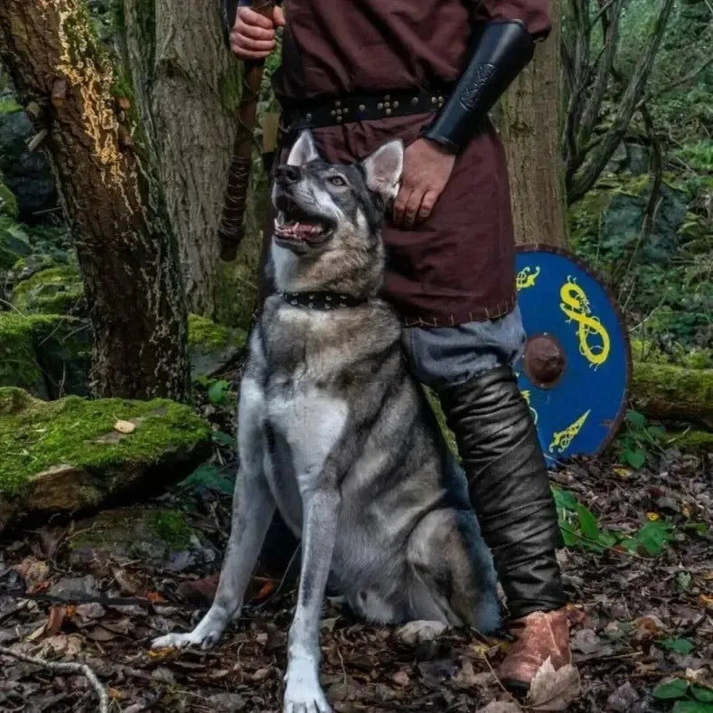 Viking Woolen Calf Wraps (Pair) | Historical Legwear-5-Viking Warrior