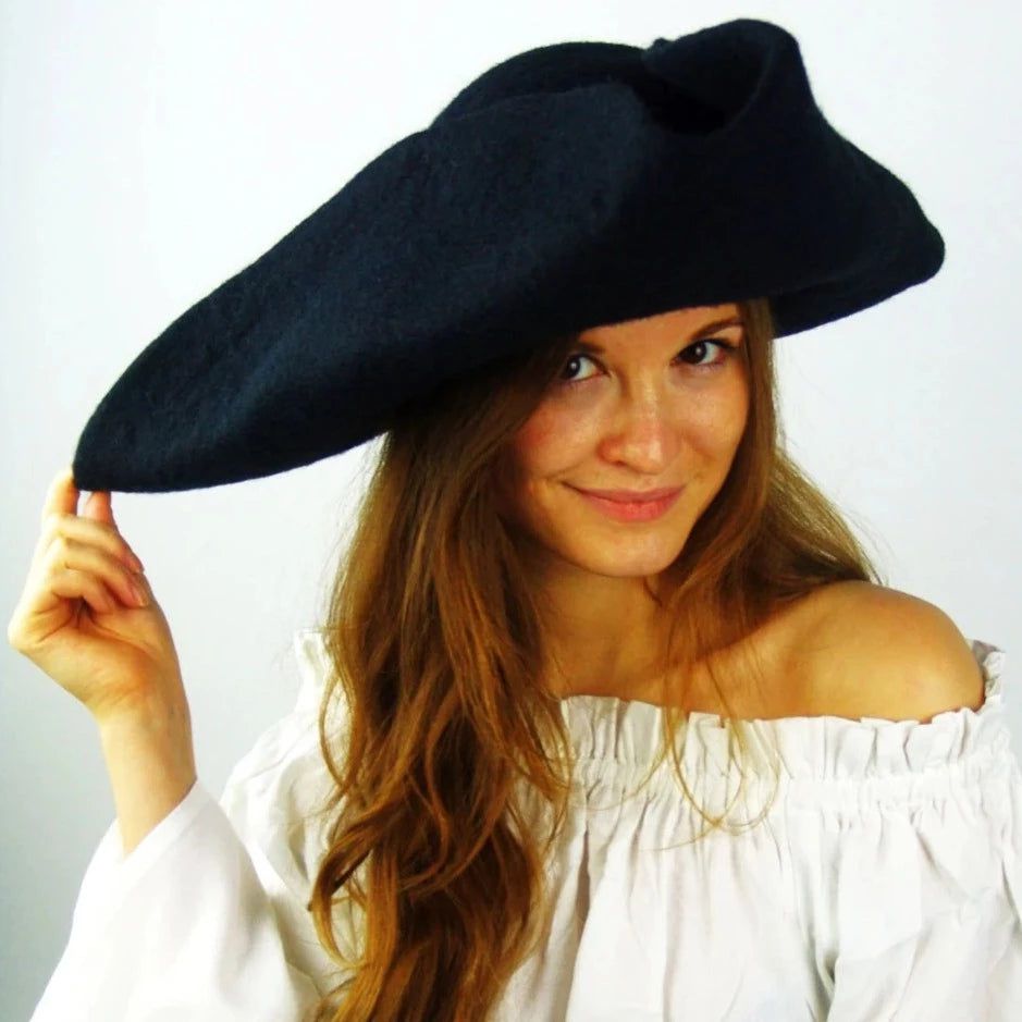 Felted Wool Tricorn Hat | Viking Reenactment & Cosplay Accessories-6-Viking Warrior