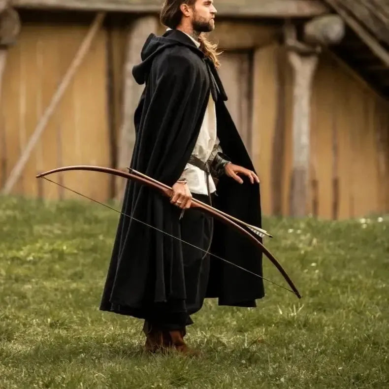 Long Hooded Viking Cloak | Wool Blend-6-Viking Warrior