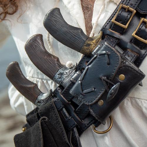 Handcrafted Black Leather Bandolier | Renaissance-Inspired Accessory