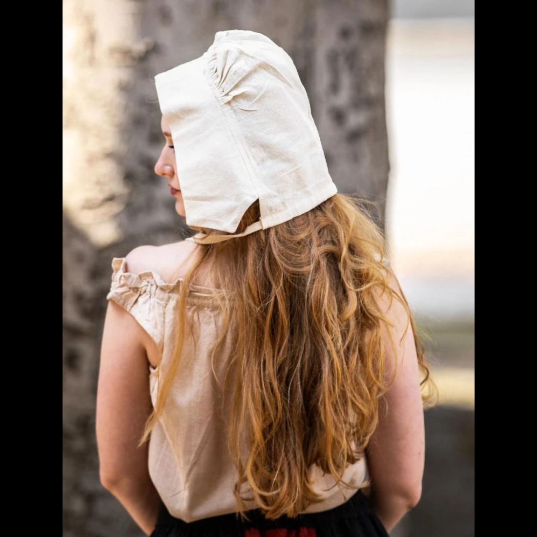 Natural Renaissance Cotton Bonnet | Authentic Period Headwear
