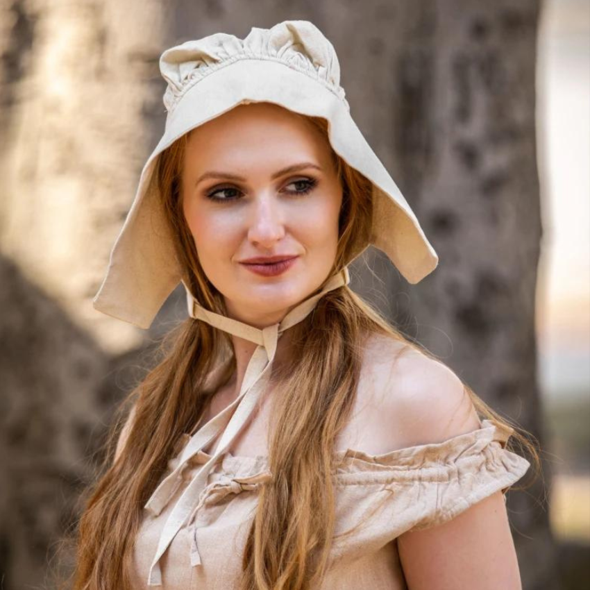 Natural Renaissance Cotton Bonnet | Authentic Period Headwear