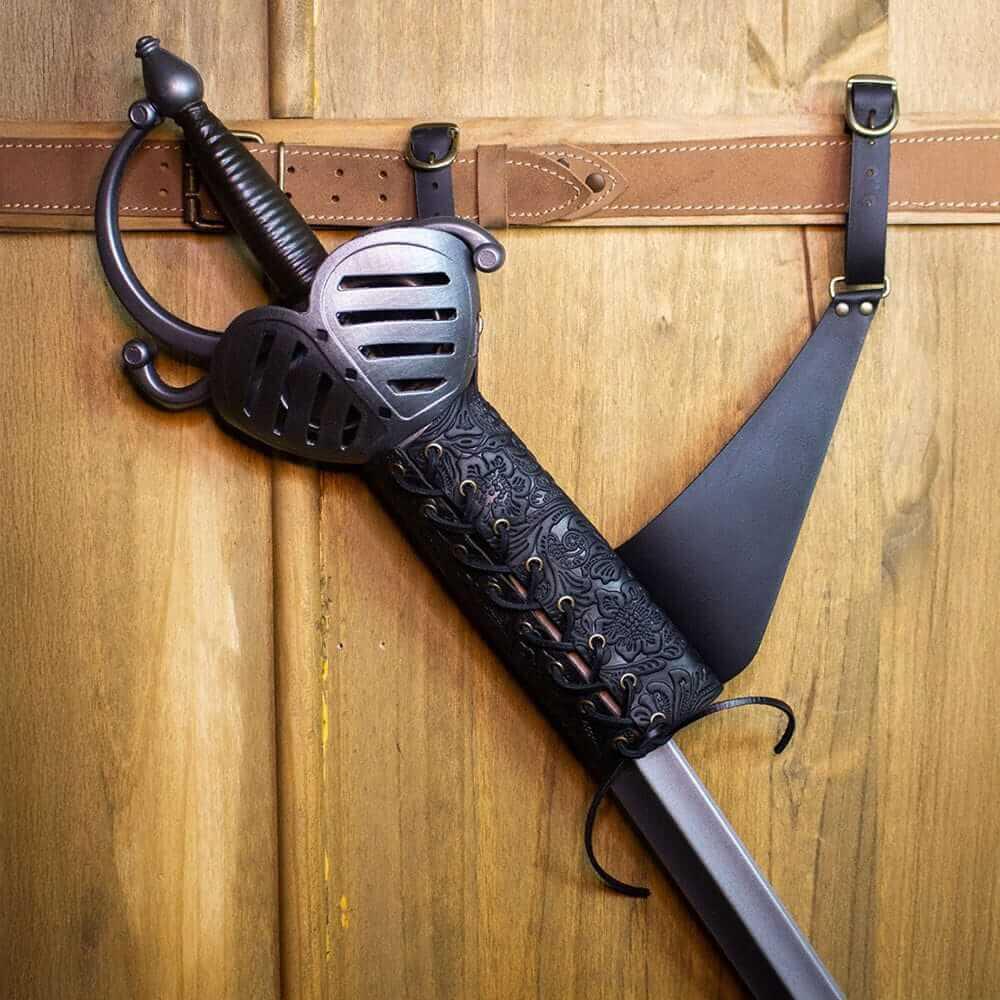 Adjustable Laced Leather Sword Hanger-Renaissance Wardrobe