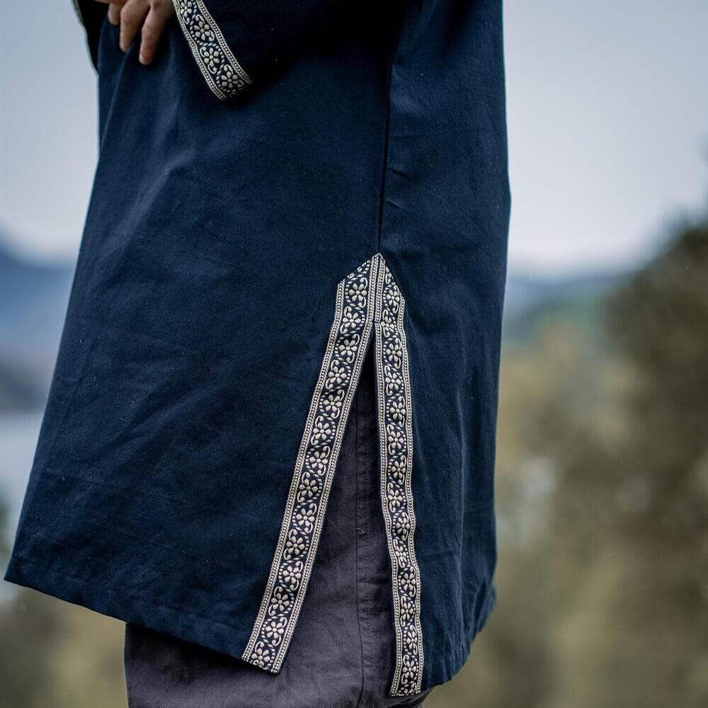 black long viking tunic with border 