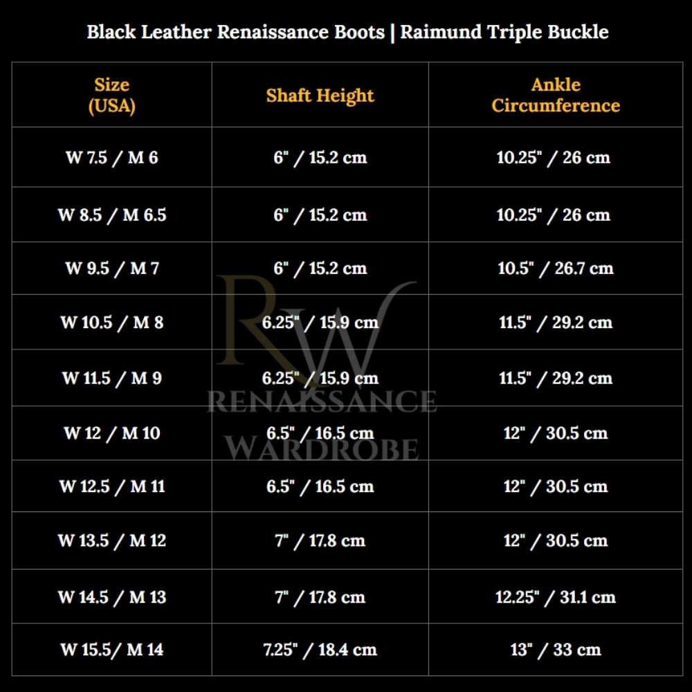 Black Leather Renaissance Boots | Raimund Triple Buckle