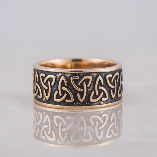 Bronze Triquetra Renaissance Ring | Handmade Symbolic Jewelry-Renaissance Wardrobe
