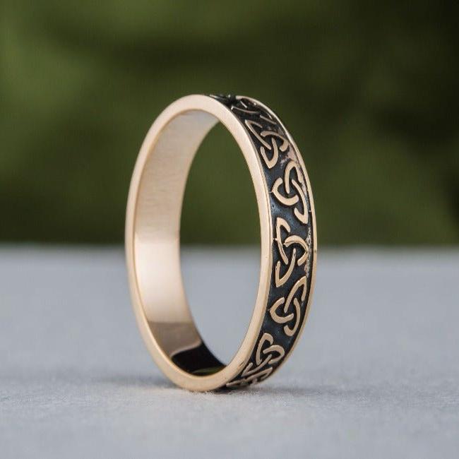 Bronze Triquetra Renaissance Ring | Handmade Symbolic Jewelry-Renaissance Wardrobe