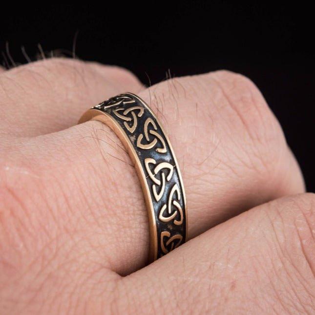 Bronze Triquetra Renaissance Ring | Handmade Symbolic Jewelry-Renaissance Wardrobe