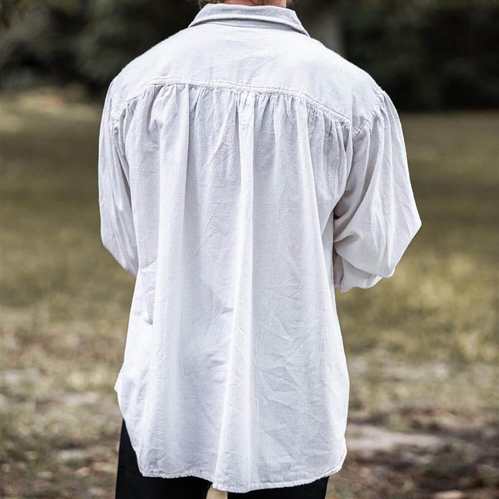 Loose Viking Shirt with Collar | V-Neck Design-7-Viking Warrior