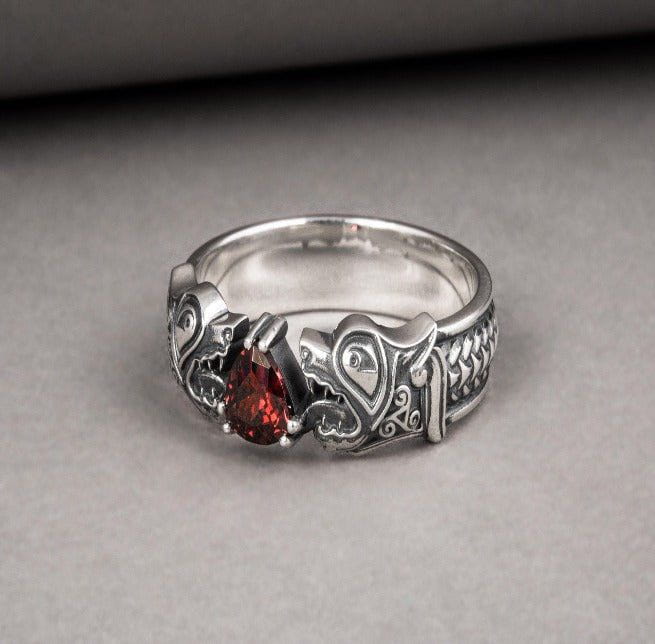 Fenrir Wolf Renaissance Ring | Handcrafted Sterling Silver & Gold Options-Renaissance Wardrobe