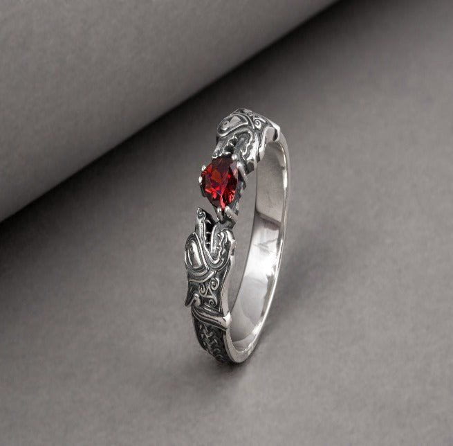 Fenrir Wolf Renaissance Ring | Handcrafted Sterling Silver & Gold Options-Renaissance Wardrobe