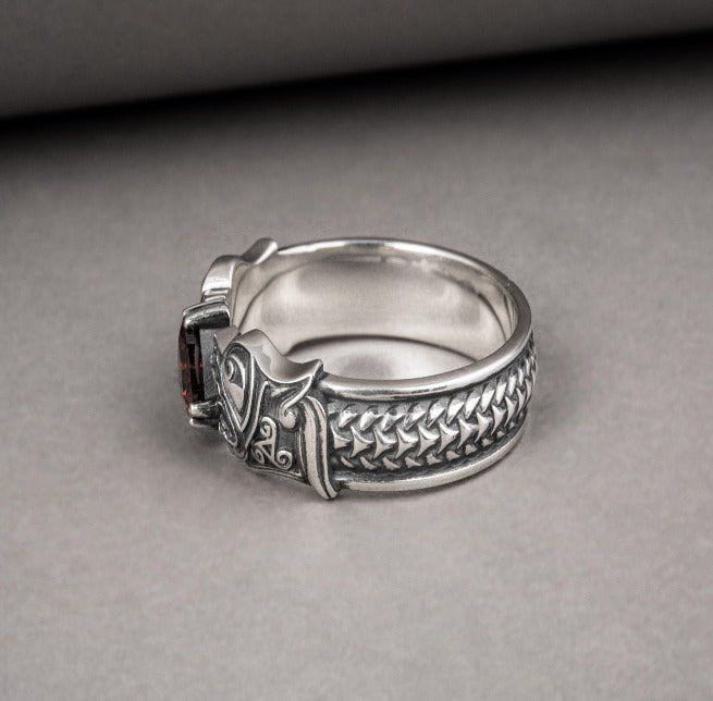 Fenrir Wolf Renaissance Ring | Handcrafted Sterling Silver & Gold Options-Renaissance Wardrobe