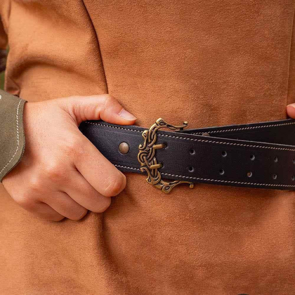 Genuine Leather Double-Prong Belt-Renaissance Wardrobe